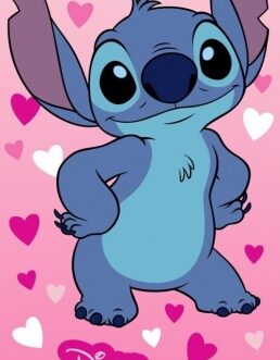 Toalla Stitch rosa
