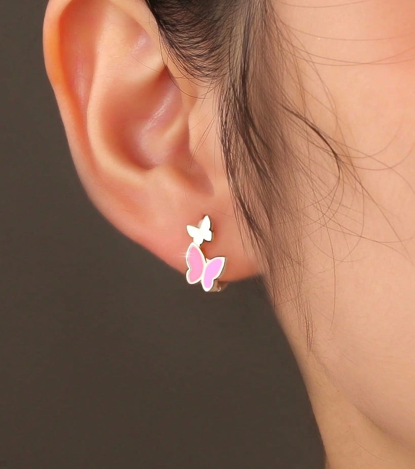 Pendientes plata mariposas
