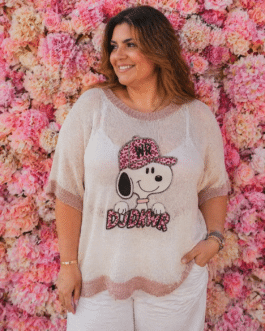 Camiseta curvy punto fino Snoopy