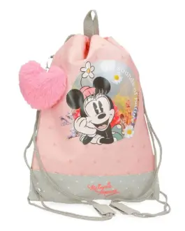 Mochila saco Minnie Mouse rosa