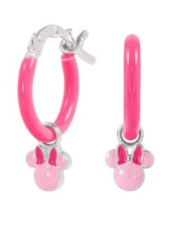 Pendientes aro rosas plata Minnie Mouse