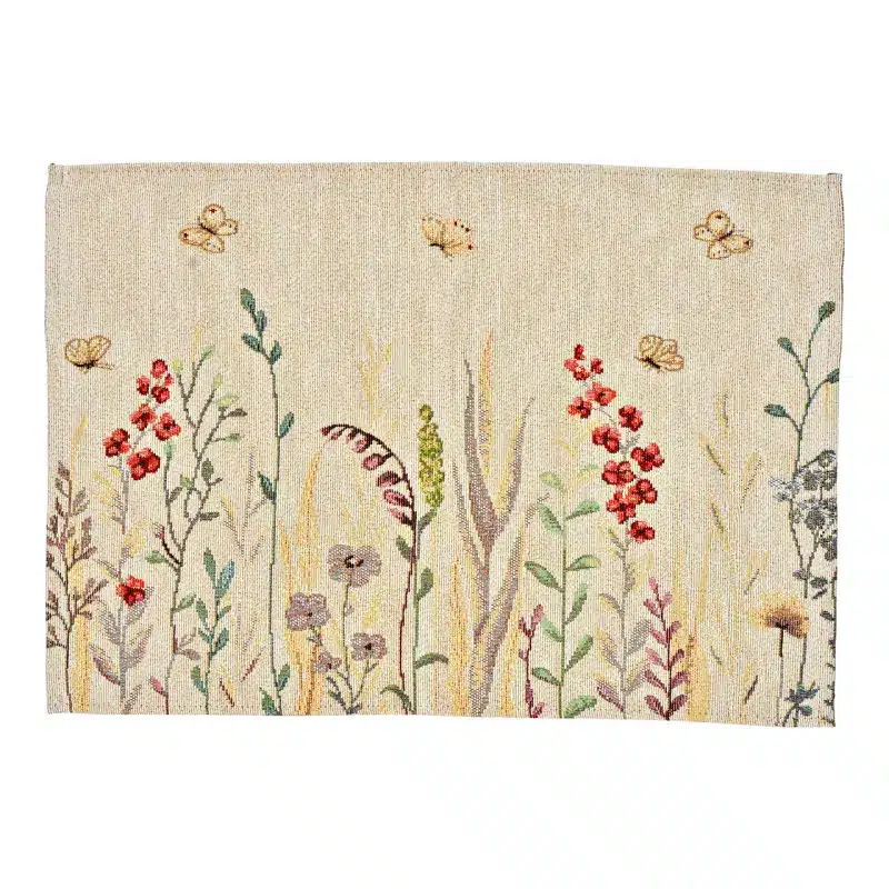Mantel individual bordado flores