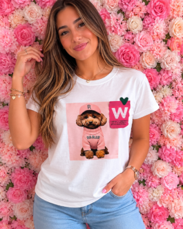 Camiseta perro divertido con bolsillo