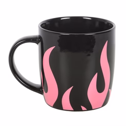 Taza llamas rosas
