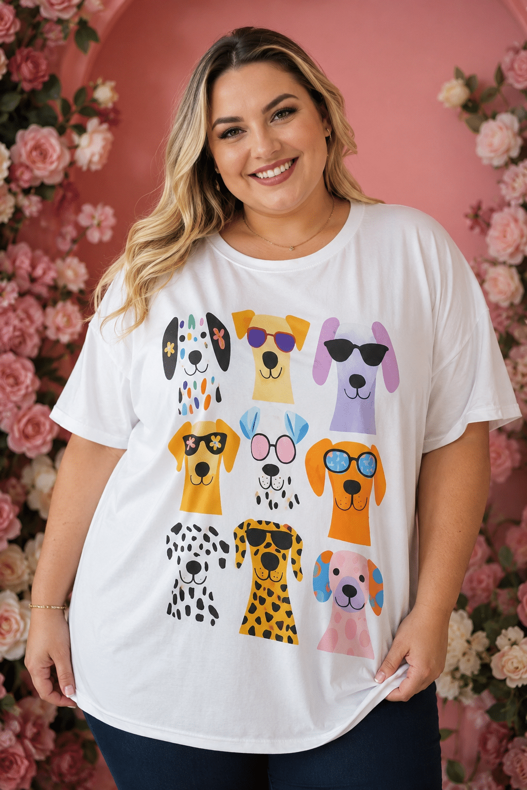 Camiseta curvy perros divertidos