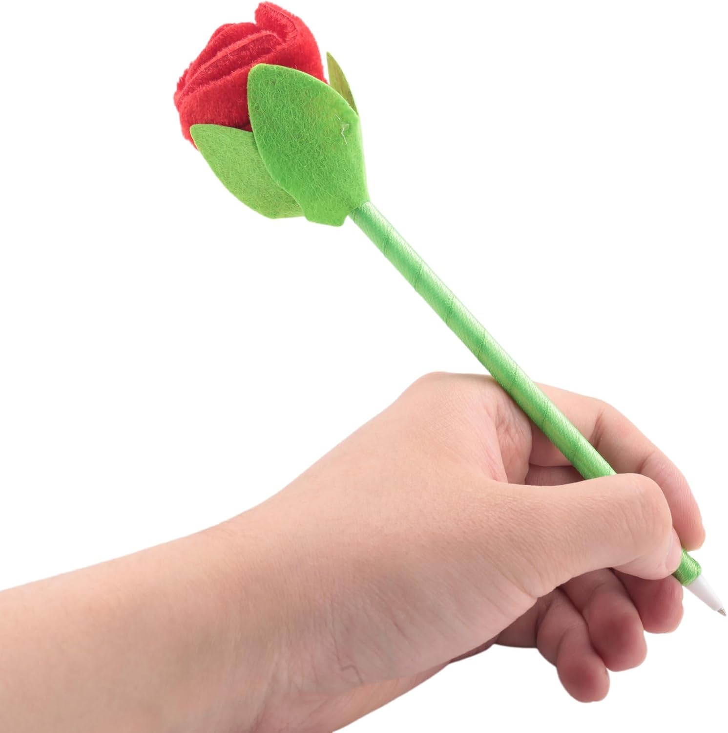 Bolígrafo rosa de peluche