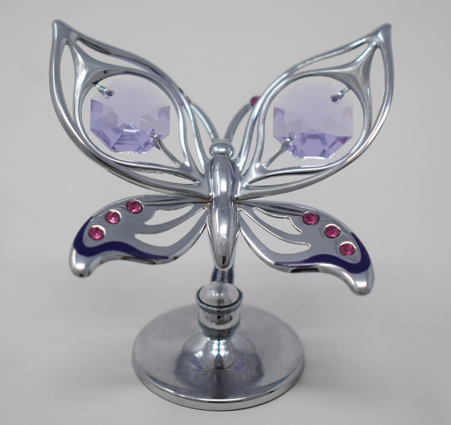 Mariposa chapada en plata decorativa