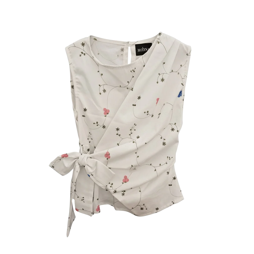Blusa delicada lazo flores - Imagen 2
