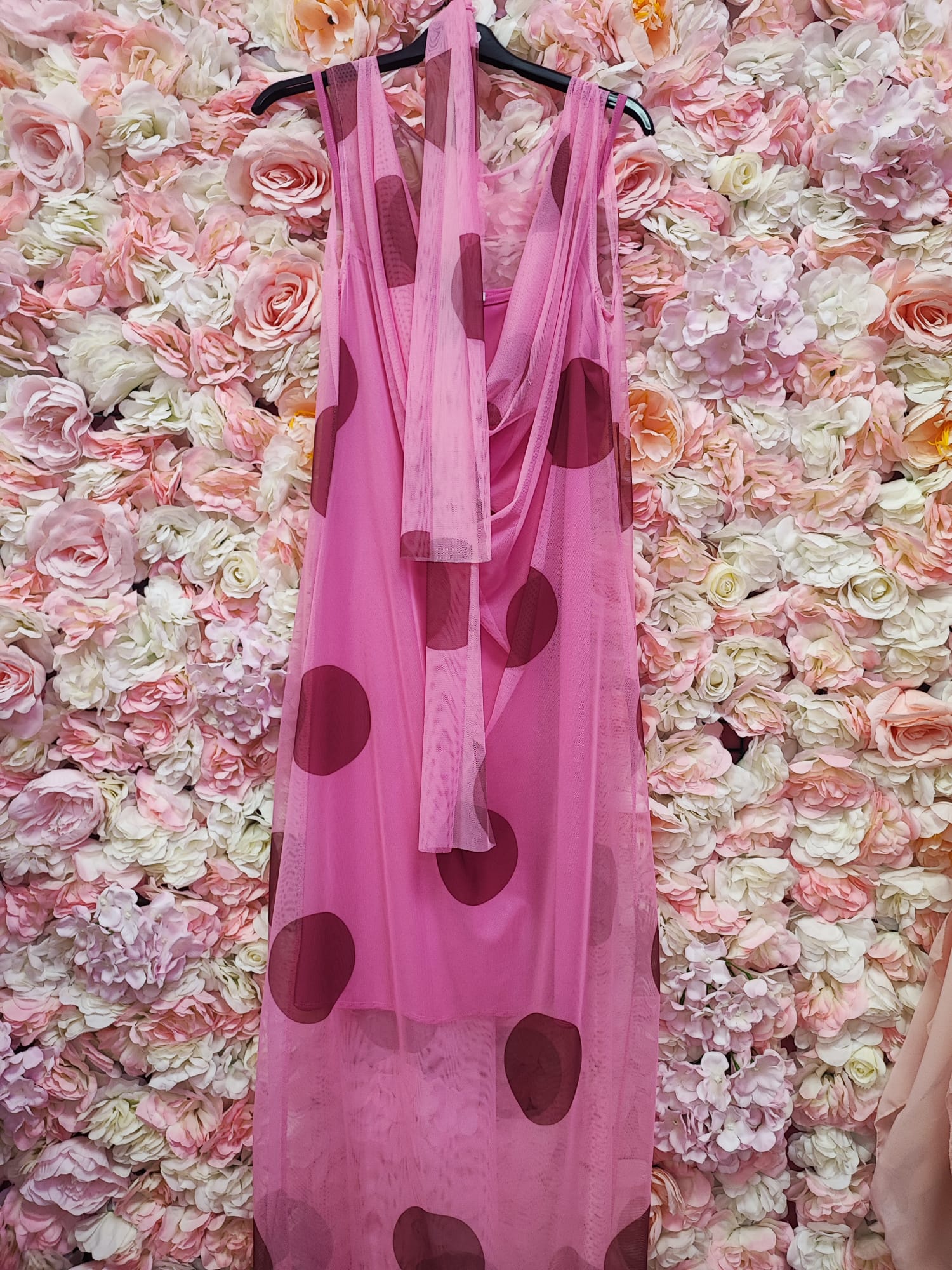 Vestido de tul rosa lunares - Imagen 2
