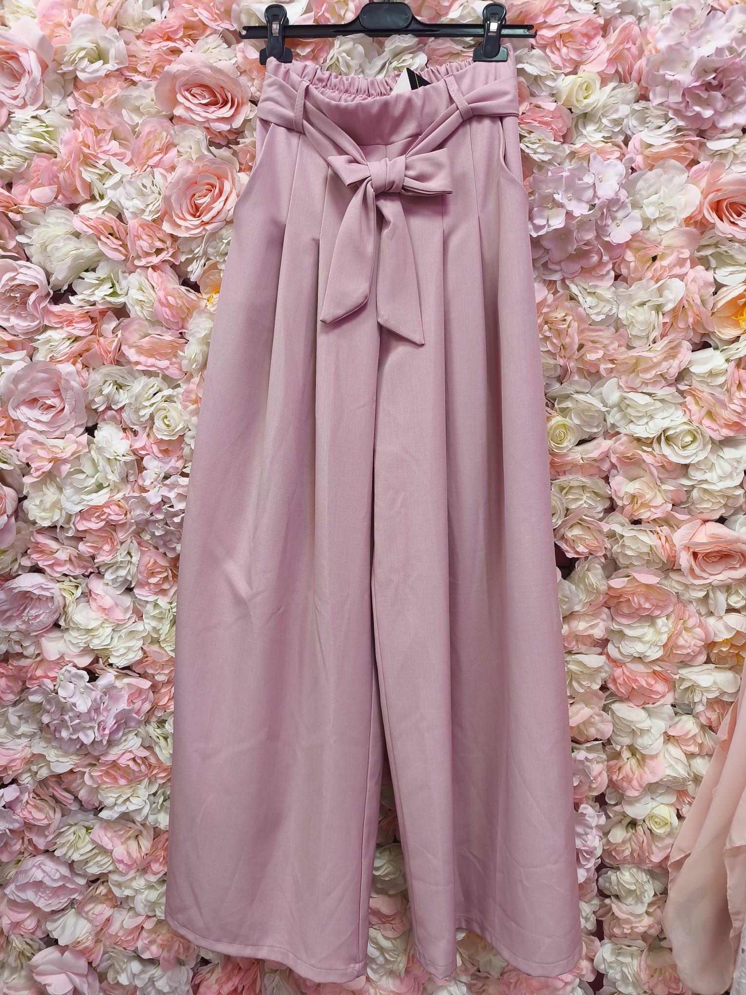 Pantalón palazzo rosa empolvado - Imagen 3