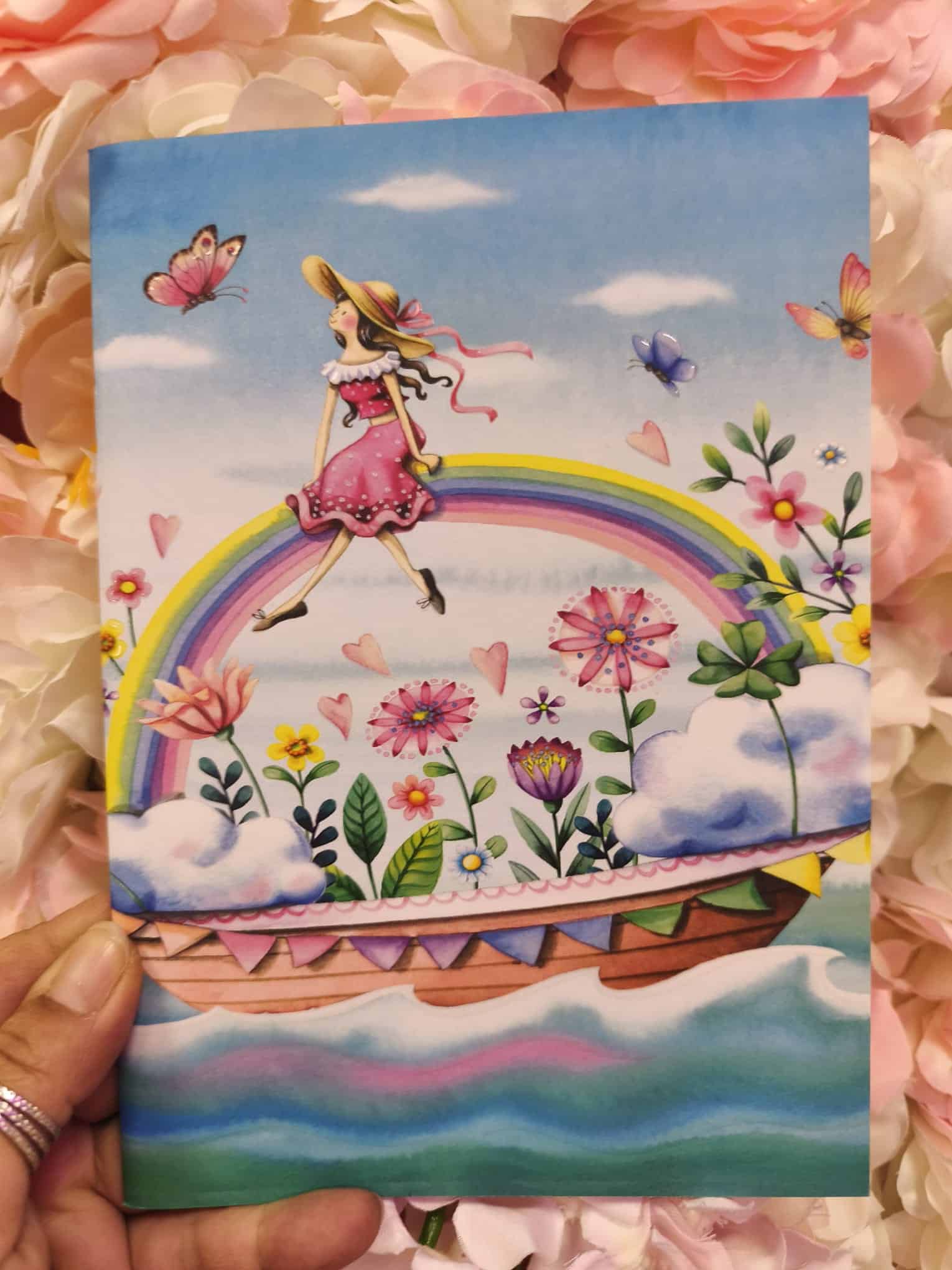 Cuaderno niña arcoíris