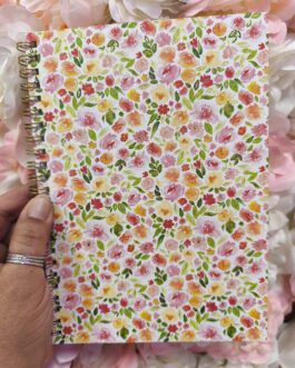 Libreta flores relieve