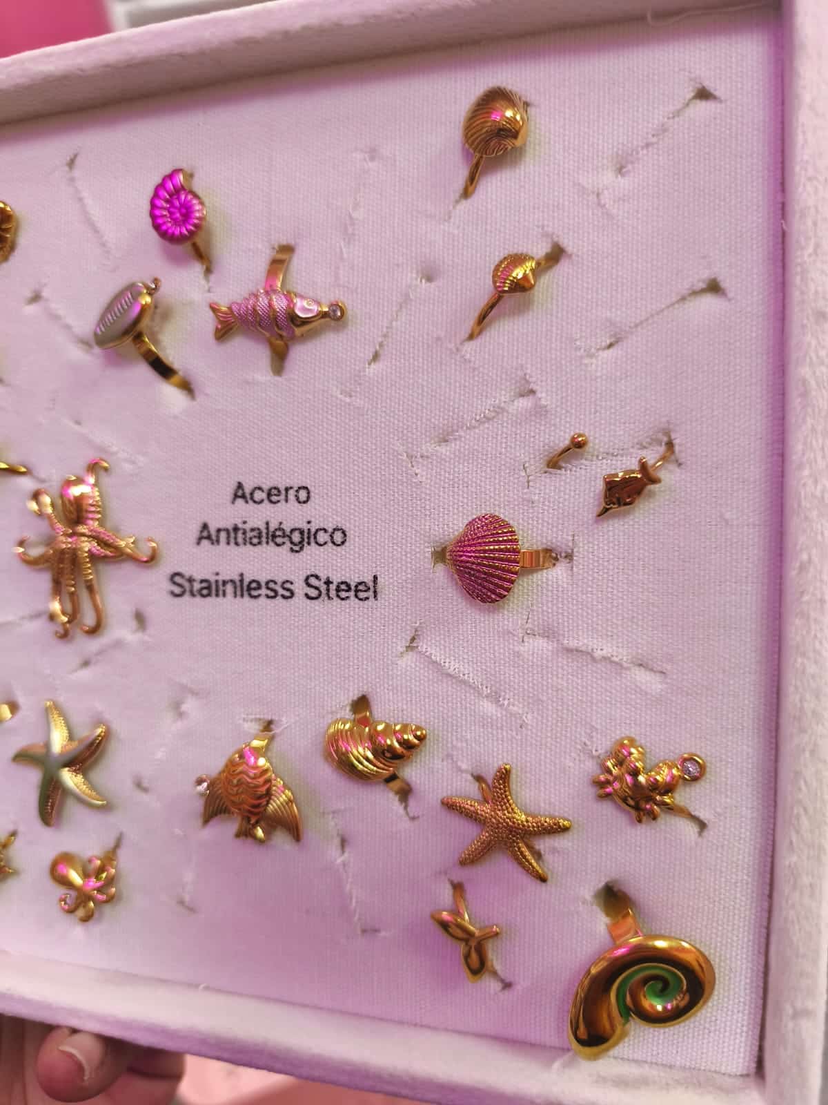 Anillos acero dorados marinos - Imagen 3
