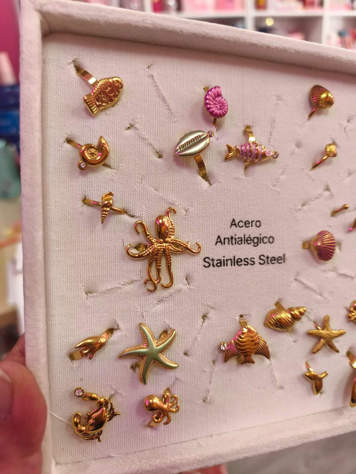 Anillos acero dorados marinos - Imagen 4