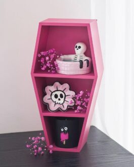 Estantería ataúd rosa