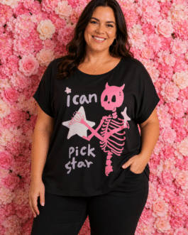 Camiseta curvy esqueleto star