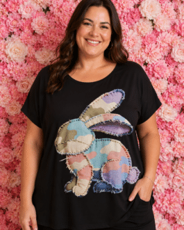 Camiseta curvy conejo parches