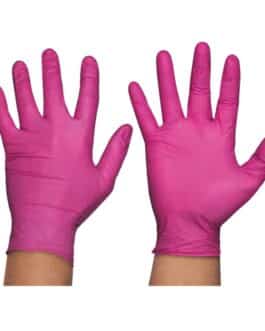 Guantes nitrilo fucsias