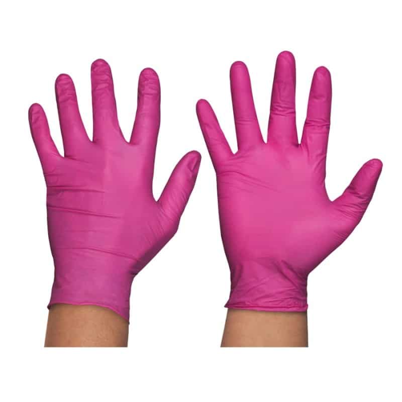 Guantes nitrilo fucsias
