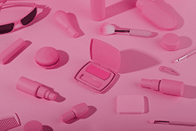 Elementos de belleza de color rosa