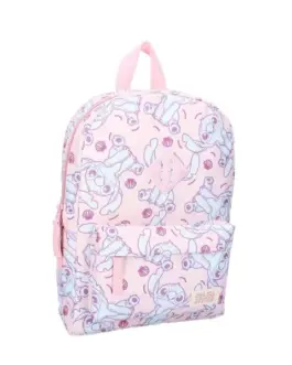 Mochila Stitch rosa caracolas