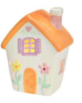 Casita tejado naranja portavela