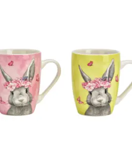Tazas conejos con flores