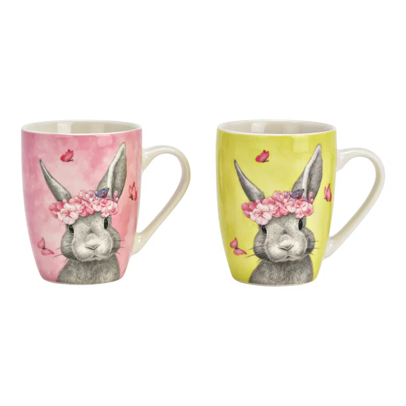 Tazas conejos con flores