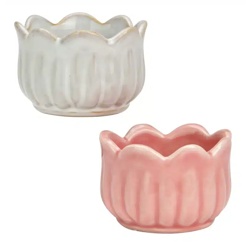 Portavela tulipán porcelana