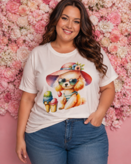 Camiseta curvy perro veraniego
