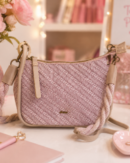 Bolso trenzado malva
