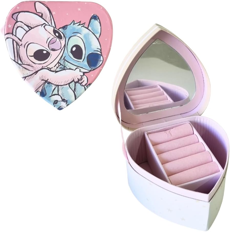 Joyero corazón Stitch y Angel