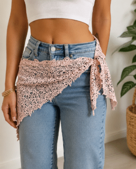 Pañoleta crochet flores