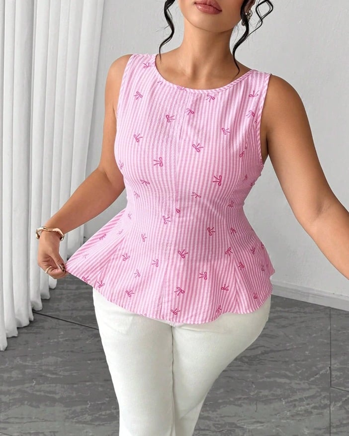 Blusa rosa con lazo en la espalda - Imagen 3