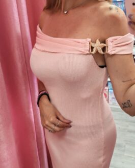 Vestido canalé rosa estrella de mar