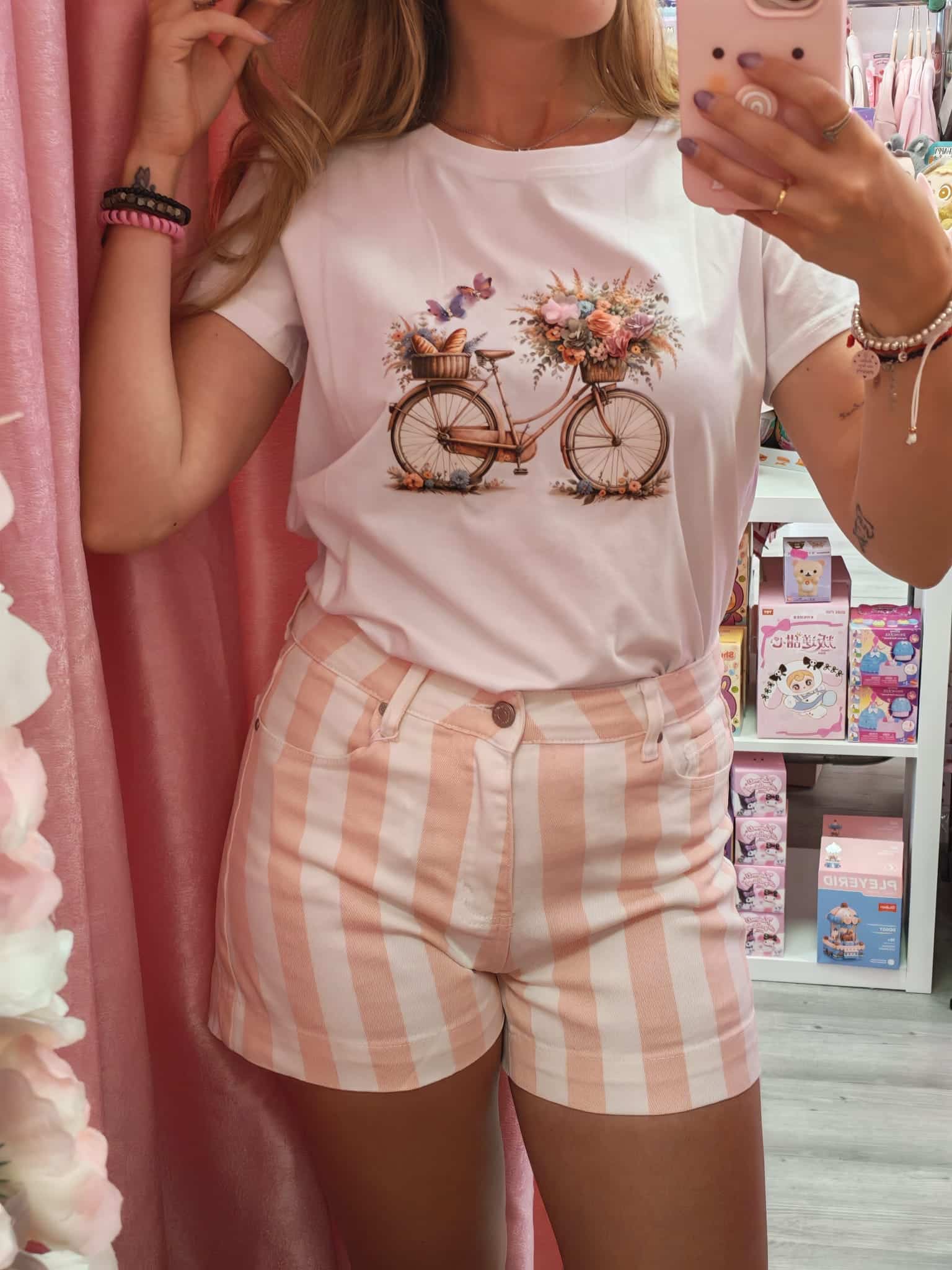 Short rayas blancas y rosas - Imagen 4