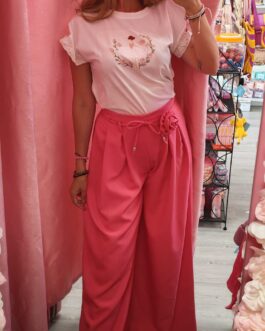 Pantalón palazzo Rose bloom flor