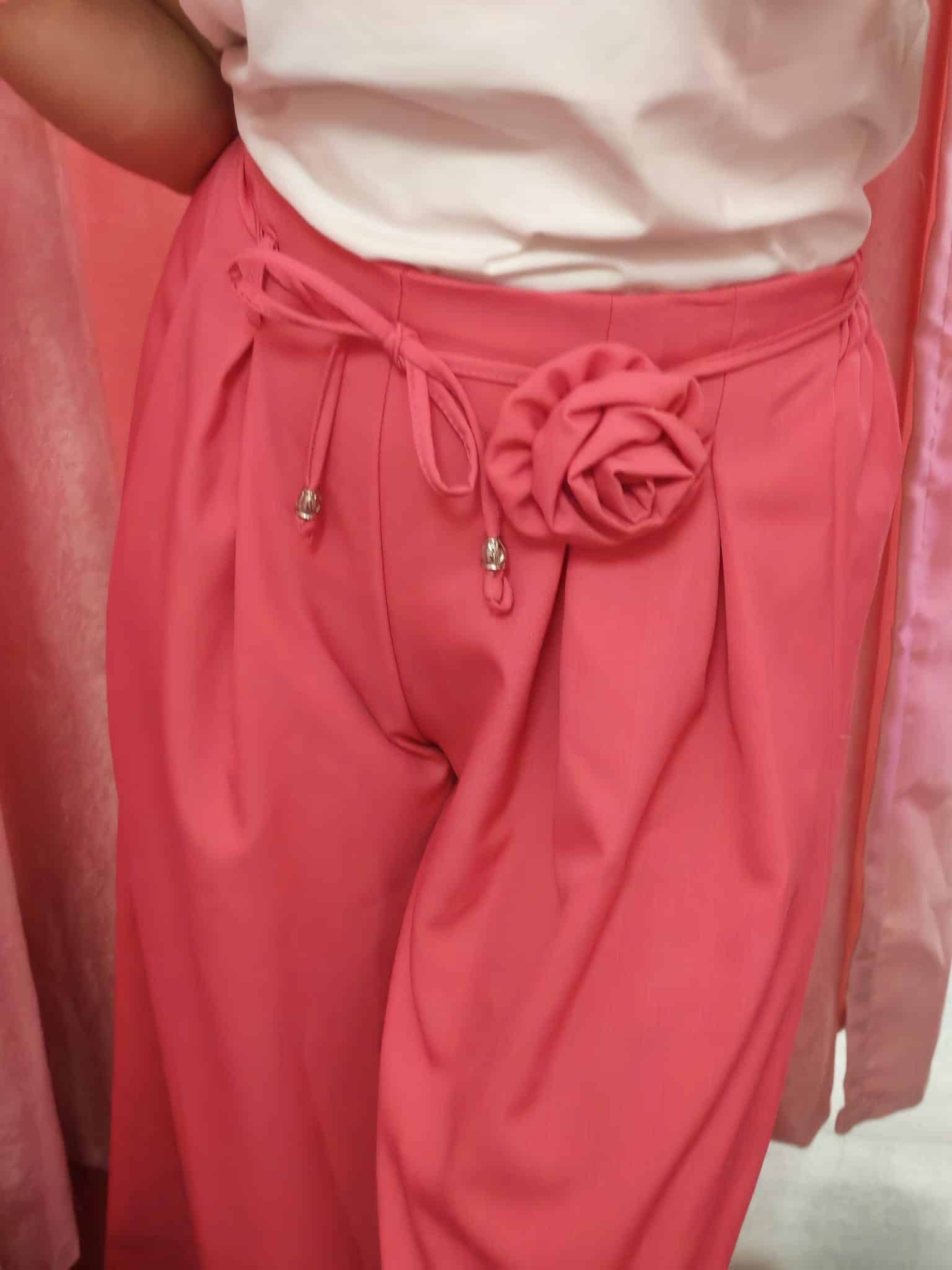 Pantalón palazzo Rose bloom flor - Imagen 5