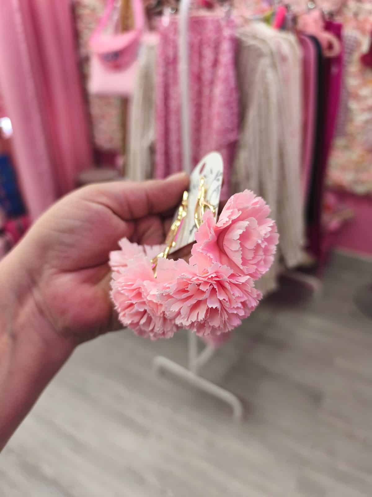 Pendientes claveles rosas - Imagen 2