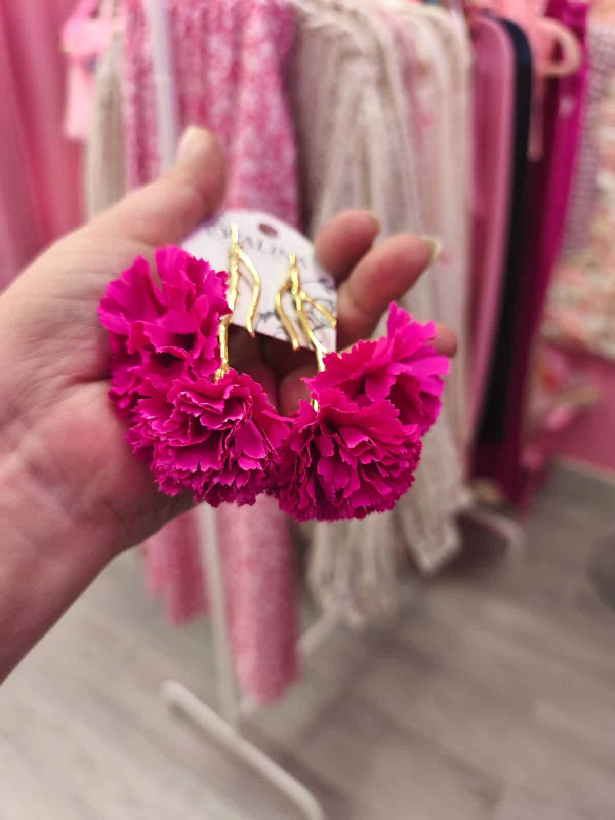 Pendientes claveles rosas - Imagen 6