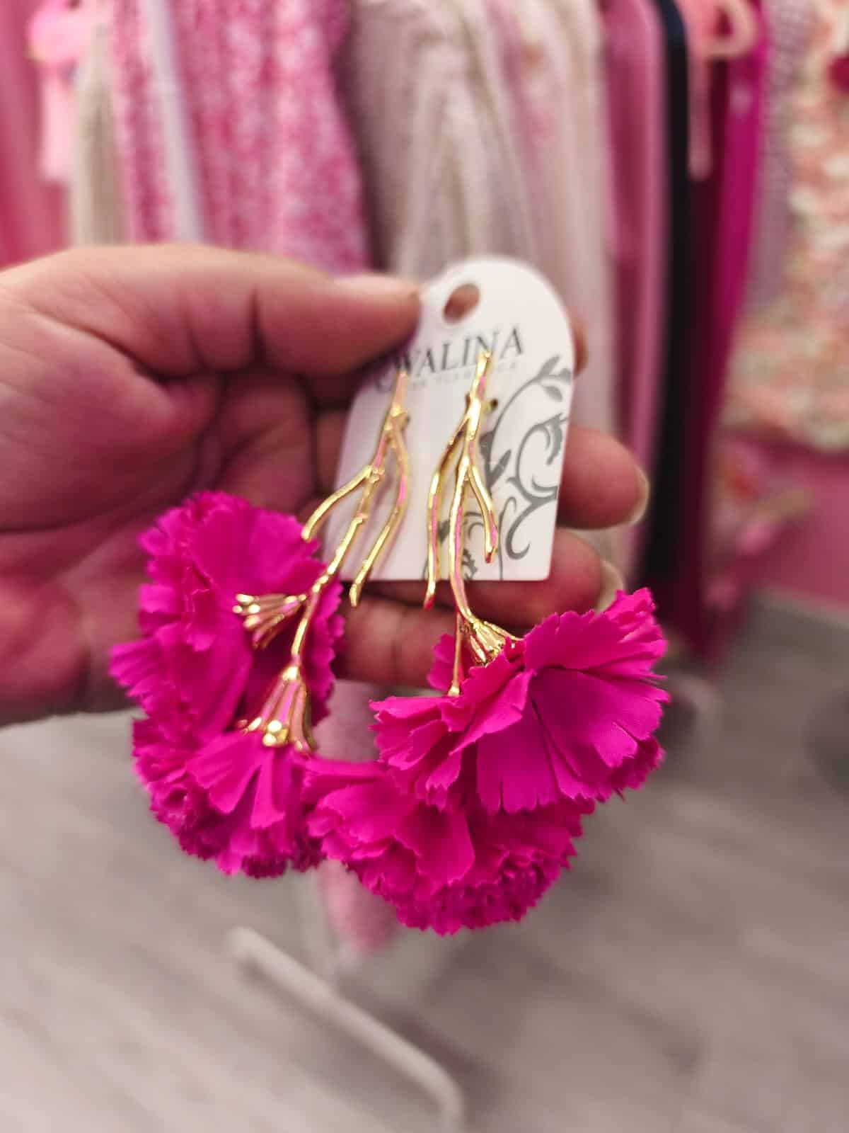 Pendientes claveles rosas - Imagen 5