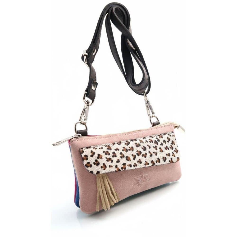 Bolso piel Caramelo animal print