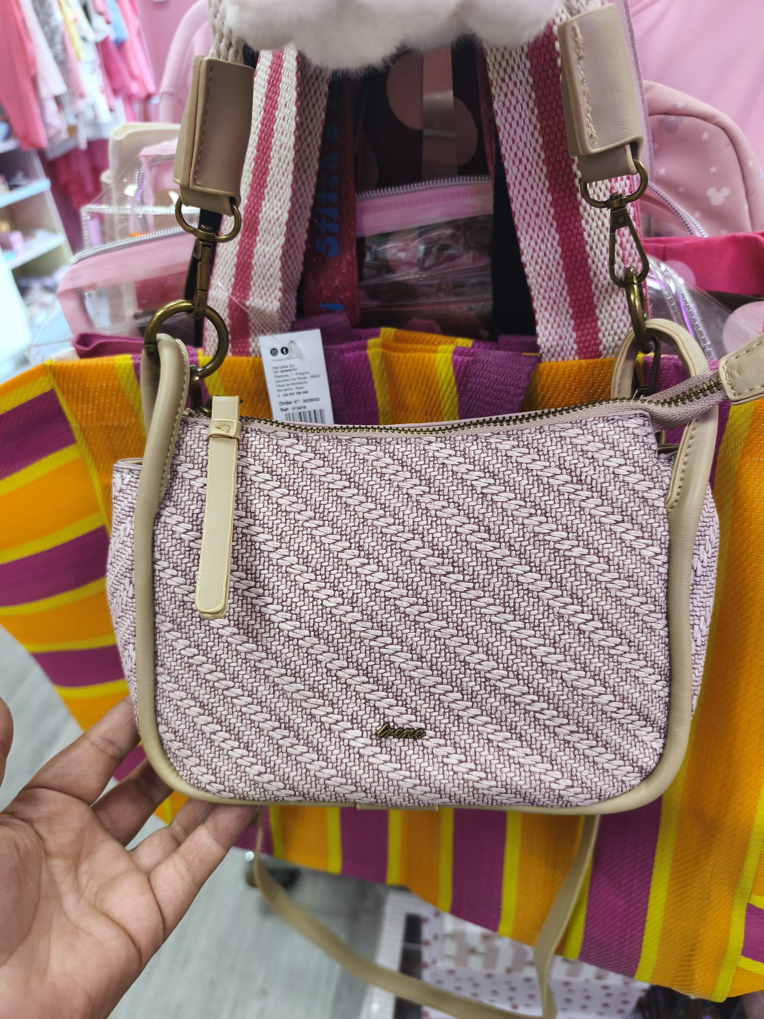 Bolso trenzado malva - Imagen 3