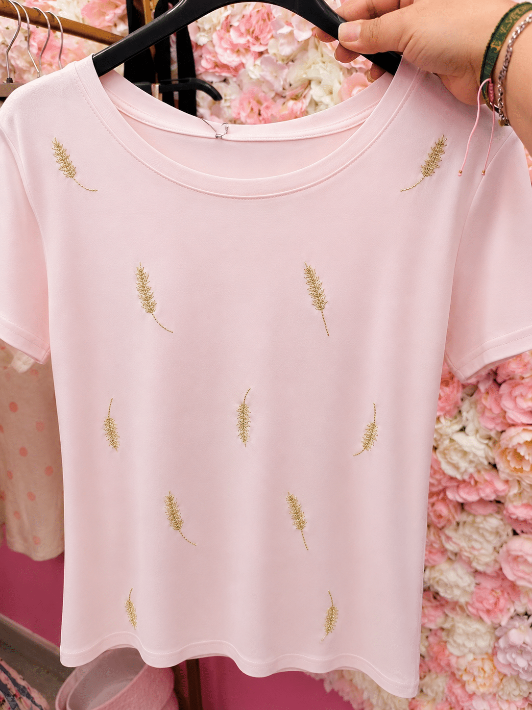 Camiseta rosa espigas - Imagen 2