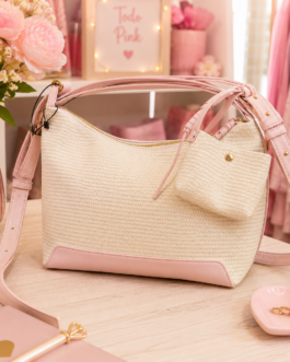 Bolso capri rosa con monedero