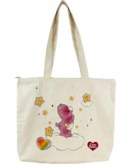 Totebag oso amoroso rosa con cremallera