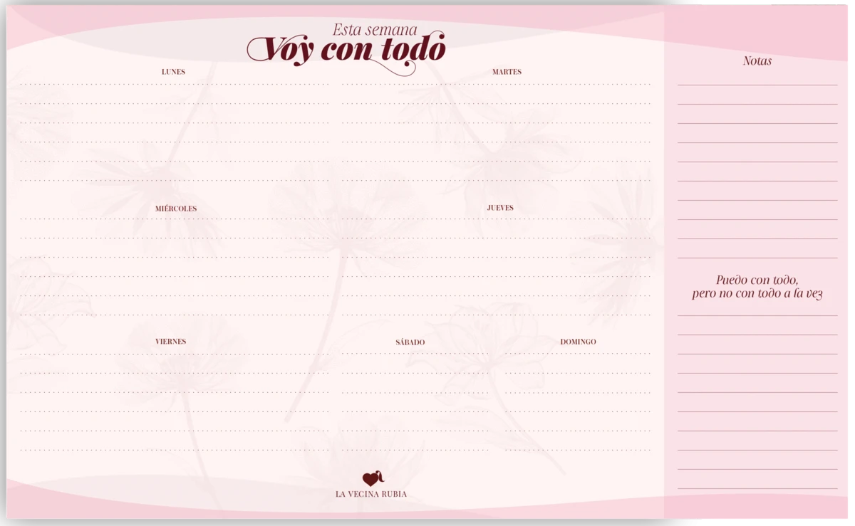 Planificador semanal la vecina rubia - Imagen 2