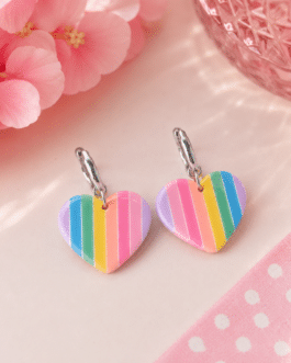 Pendientes corazones arcoíris