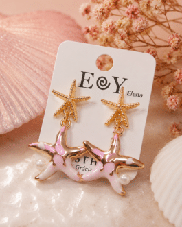 Pendientes estrellas de mar rosas
