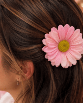 Pinza para el pelo margarita rosa